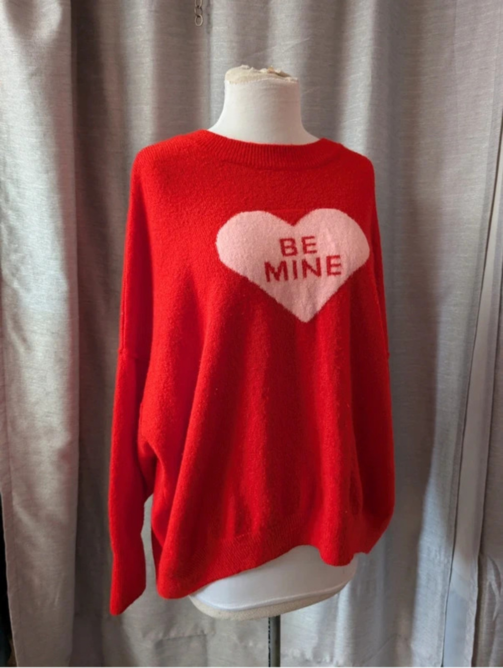 Be Mine Valentine Heart Red Sweater XXL 2X